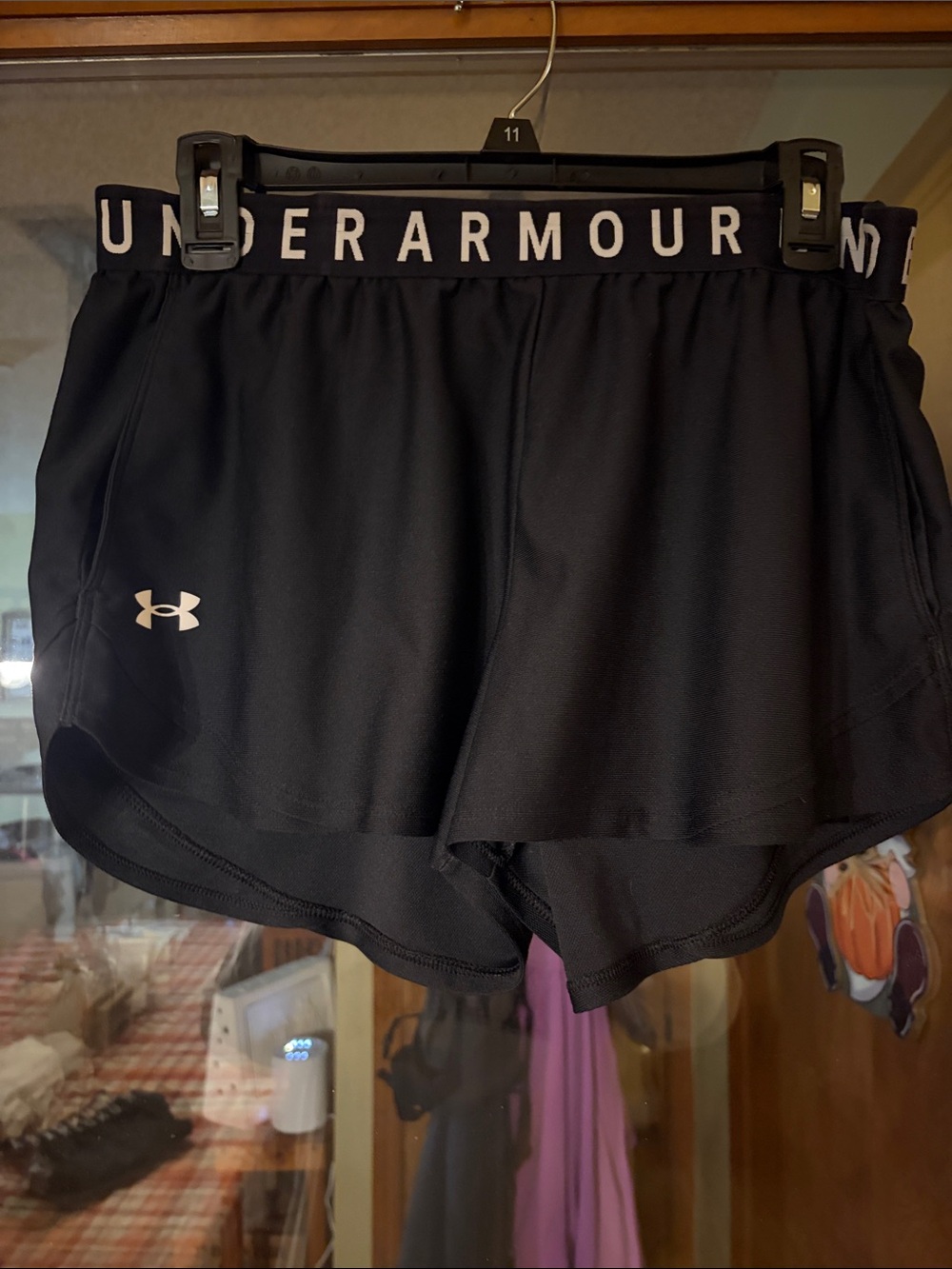Under Armour Black Women's Athletic Running Shorts with Logo Waistband